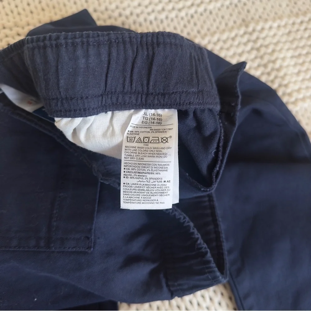 Old Navy Blue Chinos Cotton Blend Boys Straight Leg XL (14-16)